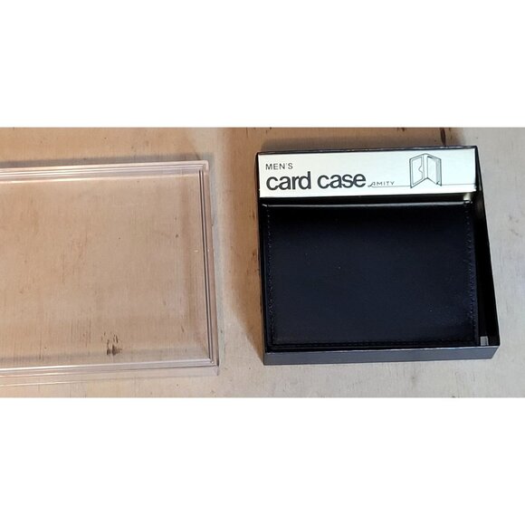 Vintage Amity Card Case Cowhide Leather Original Box Unused No Plastic Insert - Picture 2 of 9